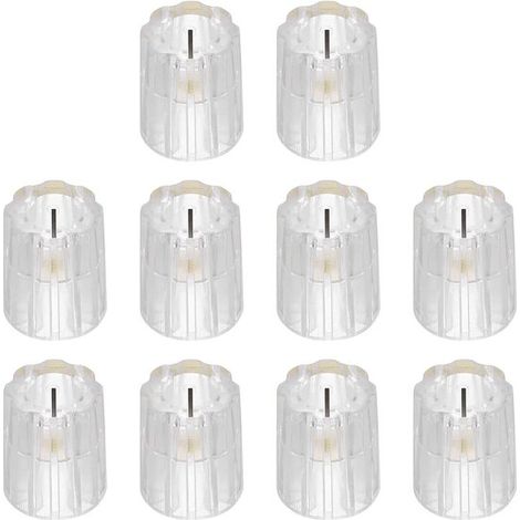 Perillas de control de volumen - Tapas de potenciómetros - Configuración de equipos de música - Plástico duradero - 10 piezas - Transparente (1/5)