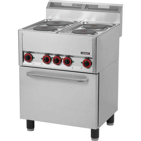 Fourneau électrique 4 Feux Avec Four électrique Ventilé Gn 1/1 66 - Casselin