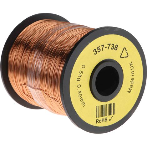 Rs Pro – Fil de cuivre 0,13 mm² 26 AWG mono conducteur 0,45 mm – Longueur 400 m – Isolation PUR pour conductivité optimale