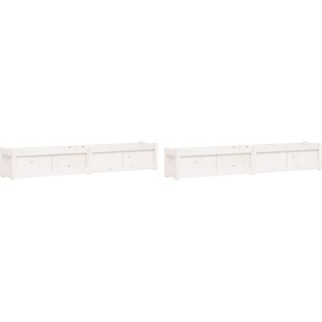 Maison Exclusive - Pflanzkübel 2 Stk. Weiß Massivholz Kiefer