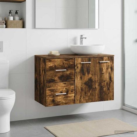 Armadio Bagno In-between Rovere Fumo 30 x 41 x 50 cm vidaXL