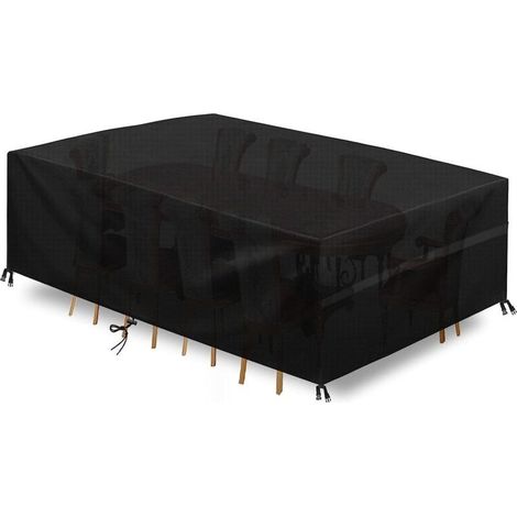 Housse pour mobilier de jardin, tissu Oxford 420D, housse imperméable pour mobilier, housse pour table de jardin, bâche avec fermeture à cordon (230 x 165 x 80 cm) (1/5)