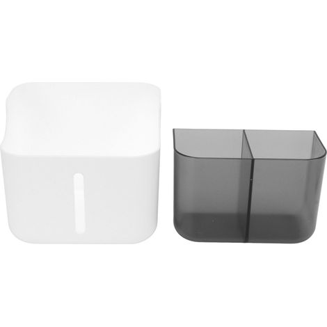 Boîte de Rangement Bureau 2 Étagères Grande Capacité, Organisateur Multifonctionnel pour Cosmétiques et Bazar, Gris, Nettoyage Facile (1/5)