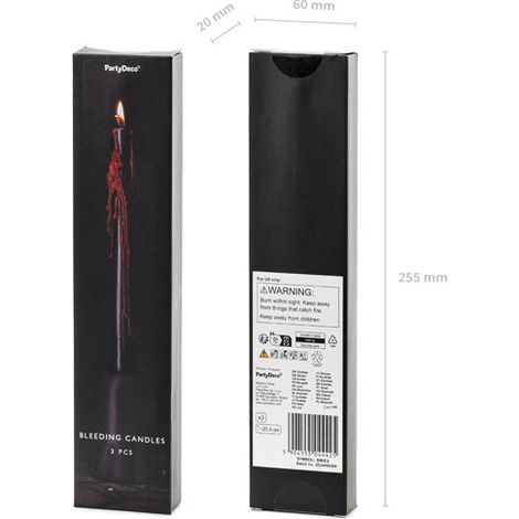 Blutende Kerzen, 20,4cm (1 Packung / 3 Stk.) (1/4)