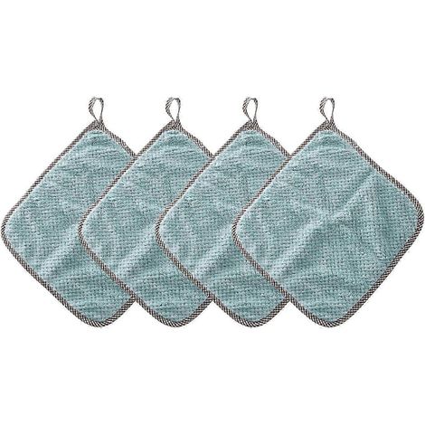 Lot de 4 torchons de cuisine génériques, essuie-mains, chiffons de nettoyage, serviettes pour la maison et le mobilier, séchage rapide-Green