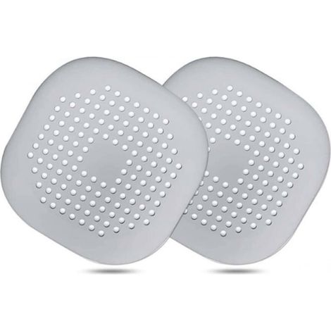 Juego de 2 tapones para fregadero y bañera, de TPR, con ventosa, aptos para baño, cocina y fregadero, 14 cm, gris.