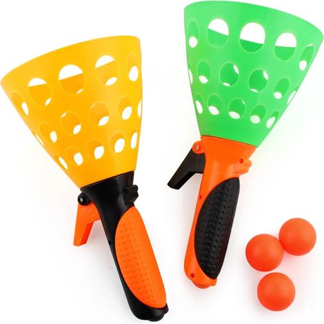 Jeu de balle avec 2 gobelets et 3 balles incluses, idéal pour le jardin, le parc ou la plage. (1/3)