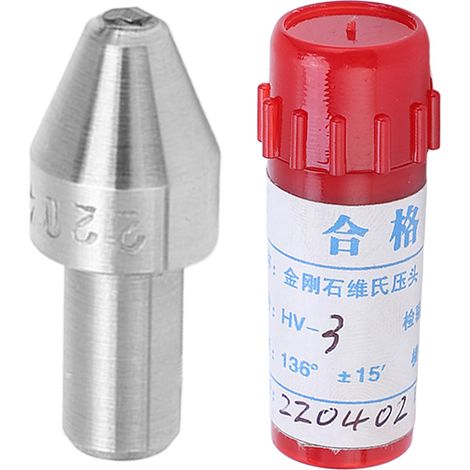Pénétromètre diamant 136° pour testeur de dureté Vickers, pointe en alliage d'acier super dur, précision élevée, avec boîte de rangement (1/5)
