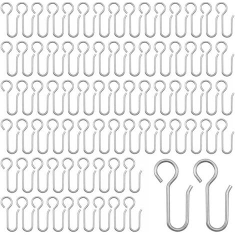 80 pièces Crochets agrafes pour Rideaux,Crochets Rideaux Rail,Crochets pour Rideaux en Zinc à Usage intensif,pour Les Rideaux de Porte,etc(40x12mm) (1/5)