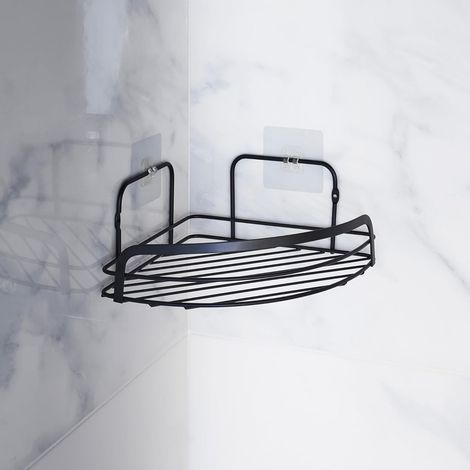 DK HOME Cesta de Ducha esquinera Premium negro (1/3)