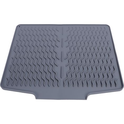 Tapis égouttoir à vaisselle en silicone antidérapant, résistant à la chaleur, pliable et facile à nettoyer pour la cuisine. (1/5)