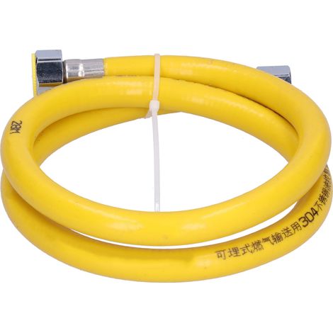 Tuyau de gaz 304 inox flexible 1m avec raccords femelles, conduite GPL pour cuisine domestique, tuyauterie de carburant robuste (1/5)