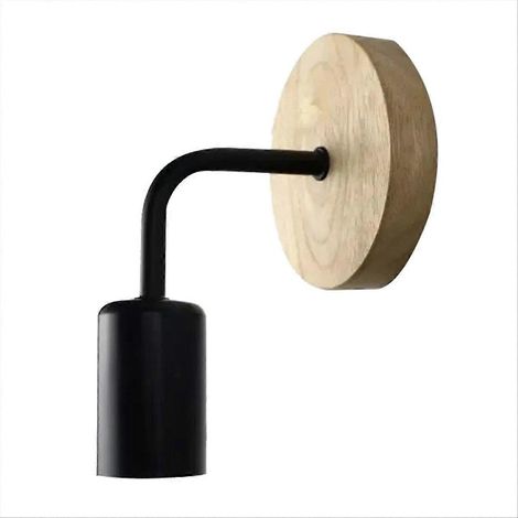 Wandleuchte aus Holz im Vintage-Stil, E27-Fassung, Retro-Lampe (1/5)