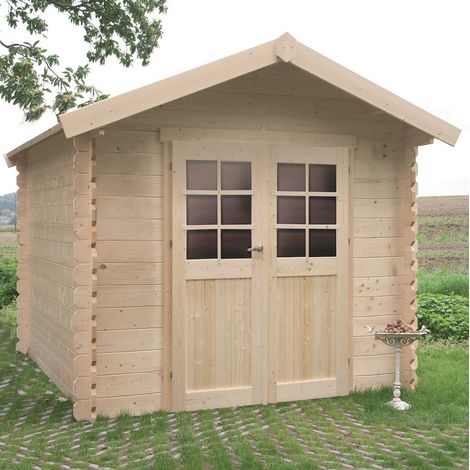 Abri de jardin NIMES 2380 x 2380 - Bois imprégné (1/4)