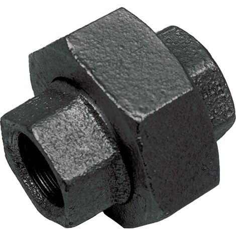 IDMAR 1 1/2" (DN40) Schwarze flache Innen-/Außengewindeverschraubung