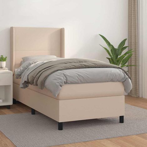 vidaXL Sommier à lattes de lit avec matelas Cappuccino 100x200 cm (1/5)