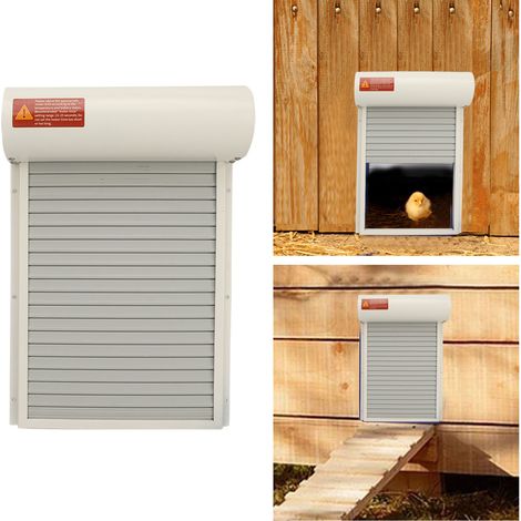 Porte Automatique Poulailler Solar Powered, Porte Poulailler Automatique Solaire avec Timer Sécurité Ferme Canard Oie Blanc Matériau Fer Tôle Métal Plastique Dimensions 37x24.7cm Contrôle Mode Timer M (1/4)