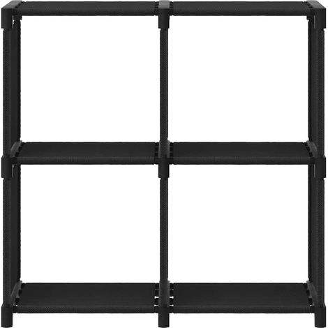 Maison Exclusive - Mensola con 4 Vani a Cubo Nera 69x30x72,5 cm in Tessuto (1/5)