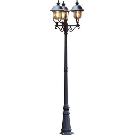 Straßenlaterne PARMA Kandelaber im Landhausstil, Schwarz-Silber, Höhe 218cm (1/5)