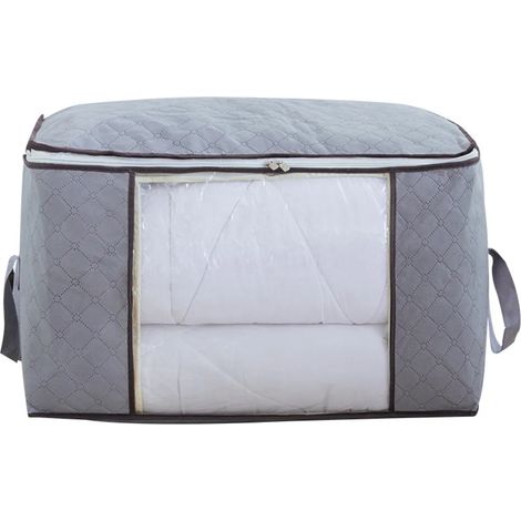 3 Stück Große Aufbewahrungstasche Schrank Organizer Set, Faltbar Kleideraufbewahrung mit verstärkt Griff, stabilem Reißverschluss für Kleidung, Bettwäsche, Bettdecken, Steppdecke, Kissen (1/4)