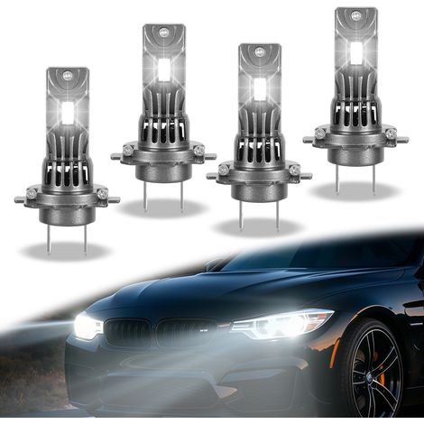 Wolketon 4er-Set H7 LED Scheinwerfer Autolampen 30W 12V 2500LM 6500K Kaltweiß PKW Abblendlicht Fernlicht Ersatz