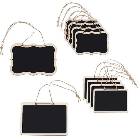 Mini Wooden Chalkboard Signs Slate Decanter Labels Erasable Boards with String for Food Labels Place Cards for Wedding Parties (1/5)