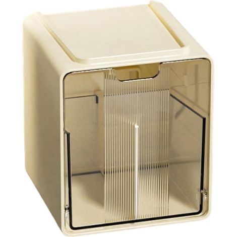 Boîte de rangement transparente pour salle de bain - Anti-poussière - 11,5 x 9,5 x 9,4 cm - Convient aux salles de bain, spas et hôtels. (1/5)