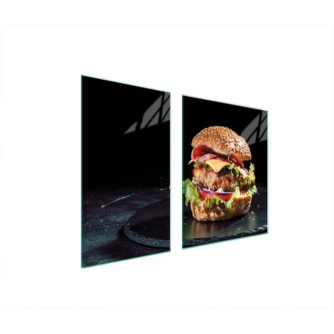 Assiette en verre et planche à découper 100x52 hamburger (1/5)