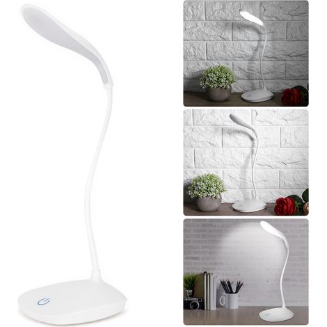 Lámpara de escritorio LED USB con cuello flexible, brillo ajustable, interruptor táctil, luz de lectura nocturna. (1/5)