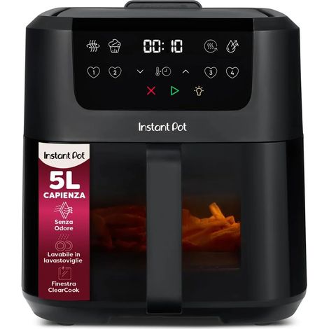 Friggitrice ad aria multiuso Instant Vortex Clearcook 5 litri nera