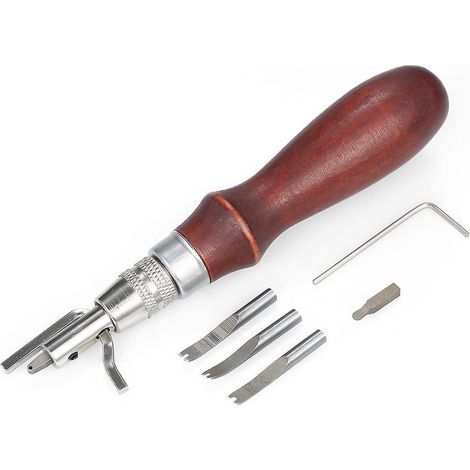 5-in-1 Profi-Nähnut- und Markierungsfasen-Set, DIY-Lederbearbeitungsset zum Nähen und Nuten von Leder