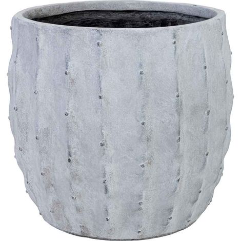 Macetero de fibra de vidrio blanco 35x35x35cm