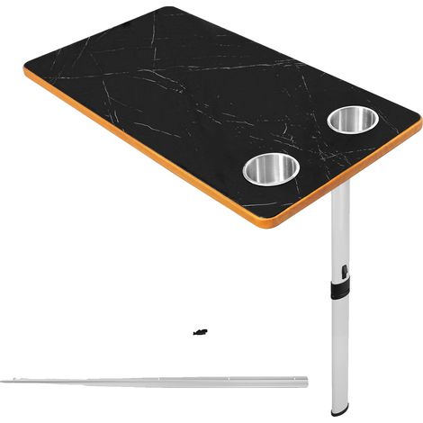 Table pliante, hauteur réglable, texture marbre de luxe, Argent (1/2)