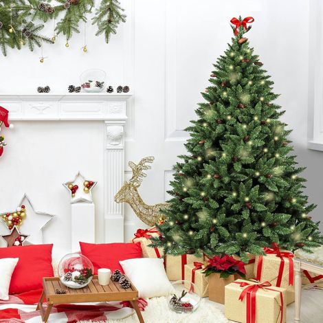Dmora - Albero di Natale Stoccolma, Albero artificiale extra folto, Albero effetto reale in PVC con Pigne incluse, 464 rami, Altezza cm 150, con imballo rinforzato