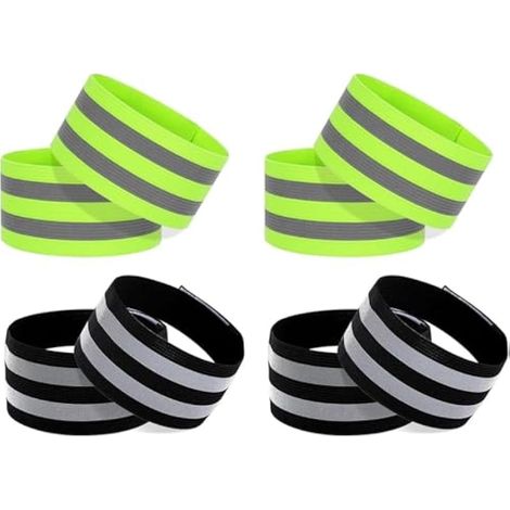 8Pcs Brassards Réfléchissants Haute Visibilité, Bandes Élastiques de Sécurité pour Cyclisme Course à Pied Marche Jogging Running, Bracelets Réfléchissante Lumineux pour Bras Jambes Chevilles (1/4)
