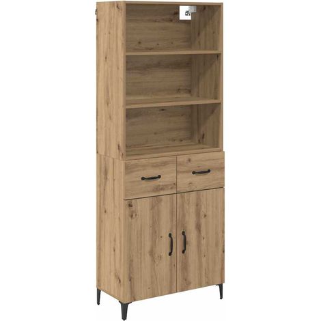 Aparador alto con cajón Roble artesanal 69,5 x 34 x 180 cm vidaXL