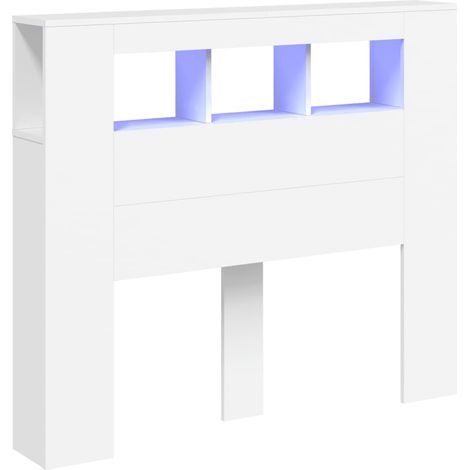 Maison Exclusive - LED-Kopfteil Weiß 120x18,5x103,5 cm Holzwerkst