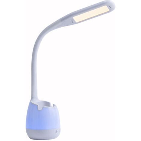 Lampe de Bureau Flexible, Lampe Rechargeable avec Veilleuse Colorée/ 3 Modes et 3 Niv. de luminosité/Contrôle Tactile