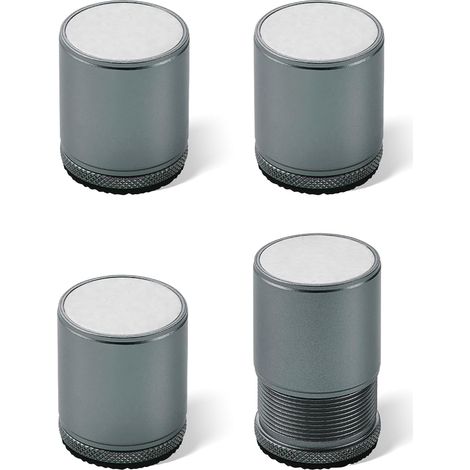 Quattro piedini regolabili per mobili, piedini in metallo regolabili, rialzi autoadesivi per tavoli, adatti per sedie, TV, divani, armadi (grigio) (1/5)