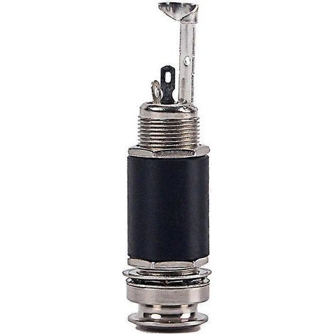 Prise jack cylindrique pour guitare basse 1/4 pouce (6,35 mm) (noire)-Black (1/4)
