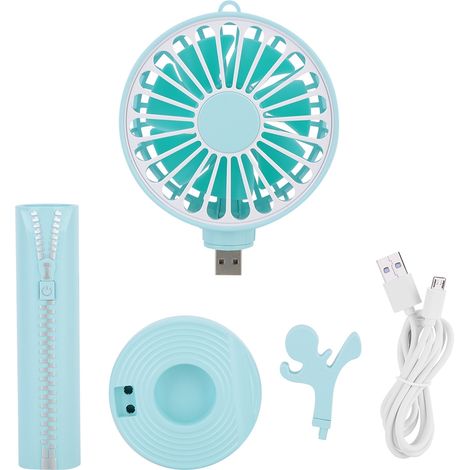 Mini Ventilateur Portatif - Batterie Externe Intégrée - 3 Vitesses Réglables - Support Téléphone Détachable - Pour Bureau Bureau Maison Voyage - 1 Pièce (1/5)