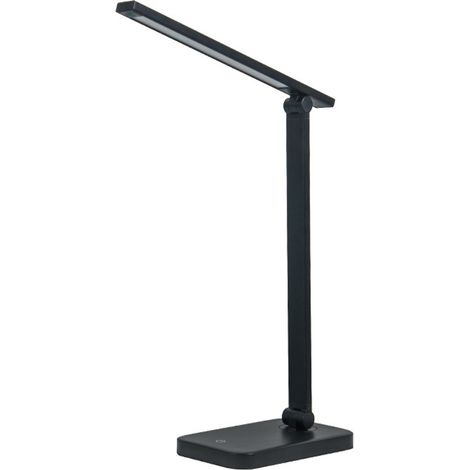 LED-Schreibtischlampe mit 3 Helligkeitsstufen, flexibler Touch-Steuerung, Augenschutz, Nachttischlampe mit USB-Anschluss, 7 W – Schwarz (1/5)