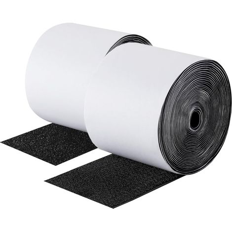 Velcro auto-adhésif 5 mètres – Bande Velcro – Noir – Ruban adhésif double face résistant – Noir – 5 m x 10 cm – Bande adhésive – Velcro (1/5)