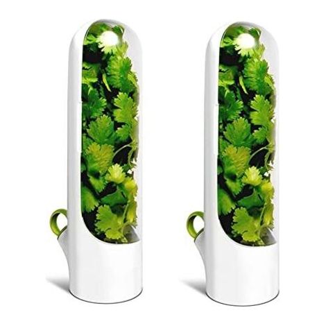 Knadgbft Lot de 2 boîtes à capsules – Boîte de conservation pour herbes aromatiques, conteneurs de conservation des aliments, conservation des légumes pour aneth et coriandre (1/5)