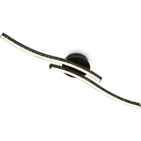 Briloner Leuchten REY - Wand-& Deckenleuchte - 3718025 - Glitzereffekt durch Laserlochoptik - 12W  1400 lm - Warmweiß 3000K - 80,5 x 14 x 10 cm