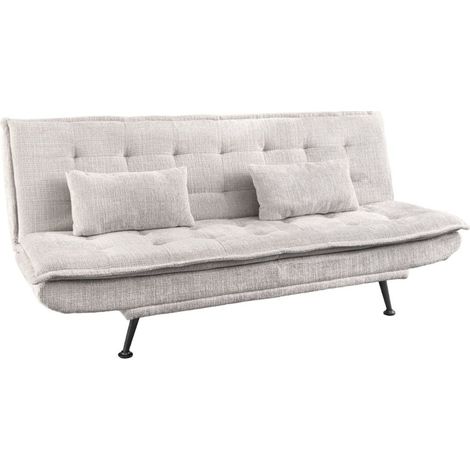 Canapé droit convertible SERENO blanc – Canapé-lit 3 places en tissu chenille (1/5)