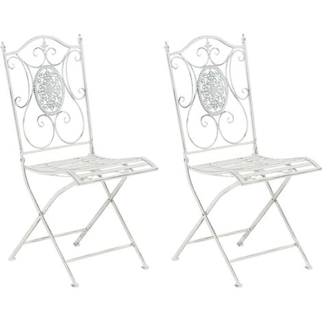 2er Set Klappstühle Sibell antik weiß