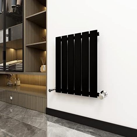 600 x 408mm Single Designer Flat Panel Central Heating Radiator MATT BLACK (1/5)