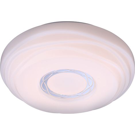 Deckenlampe Wohnzimmerleuchte Esszimmerlampe Küchenleuchte Schlafzimmerlampe, Metall Acryl weiß, LED 15W 1240 Lumen 3000K warmweiß, D 34 cm