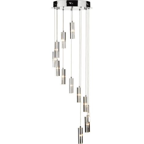 DAR GALILEO - Lampe à Suspension Cluster LED Chrome Poli, 12x G4 (1/4)